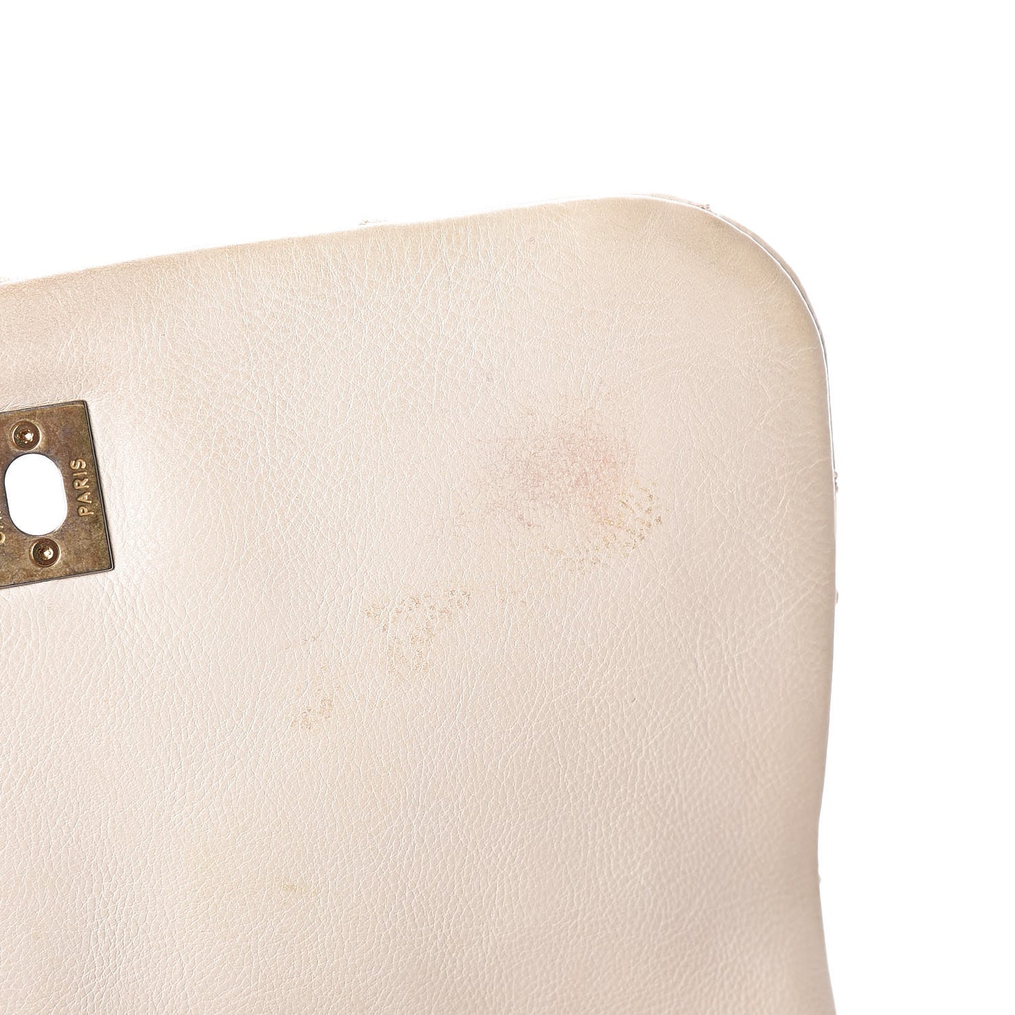 Calfskin Quilted Retro Chain Flap Beige
