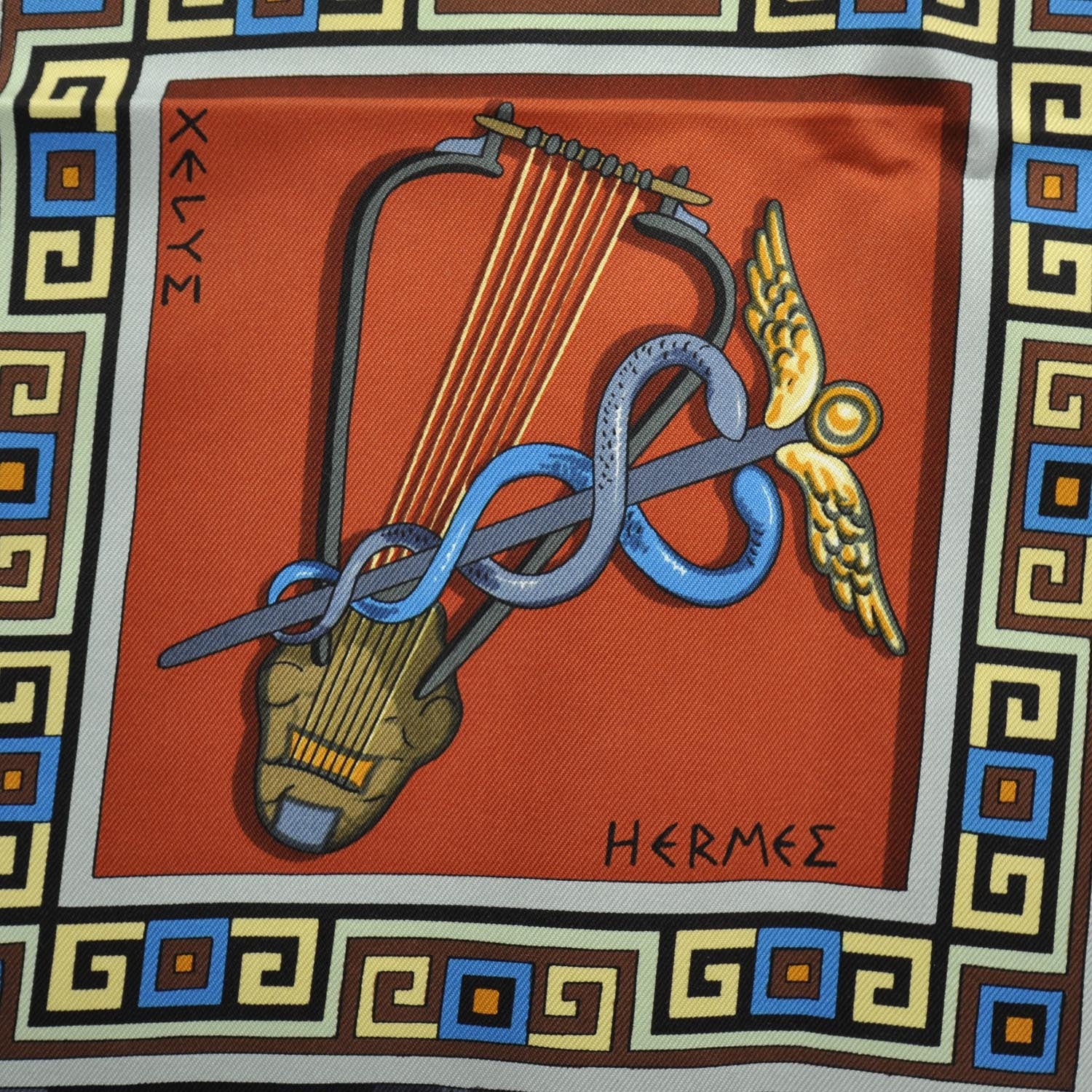 Hermes Silk Greek God and Goddess Mythology Scarf 90 5 of 7