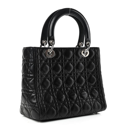 Christian Dior Lambskin Cannage Medium Lady Dior Black 3 of 13