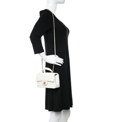 Chanel Caviar Quilted Mini Top Handle Rectangular Flap White 2 of 10