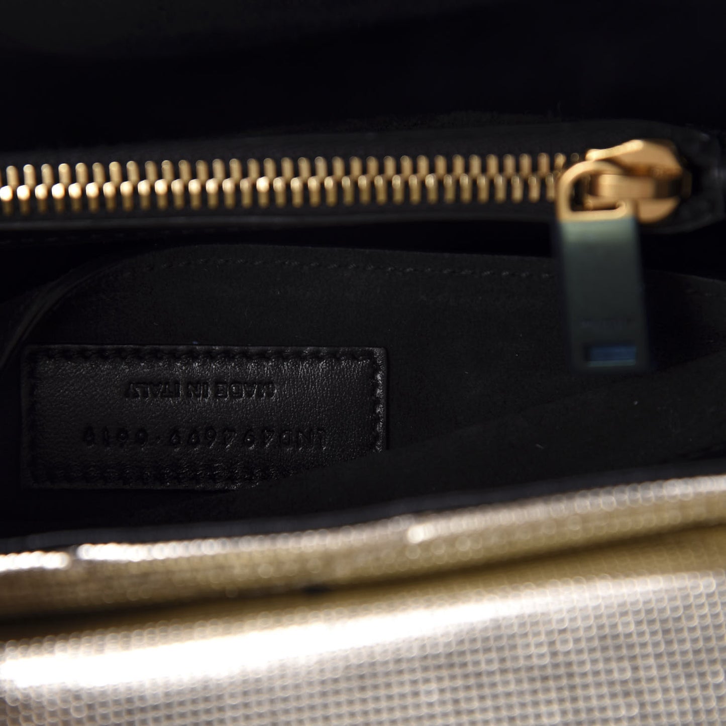 Metallic Calfskin Y Quilted Small Loulou Monogram Chain Satchel Platino