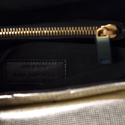 Saint Laurent Metallic Calfskin Y Quilted Small Loulou Monogram Chain Satchel Platino 10 of 11