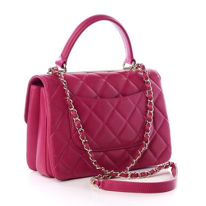 Chanel Lambskin Quilted Small Trendy CC Dual Handle Bag Dark Pink 2 of 10