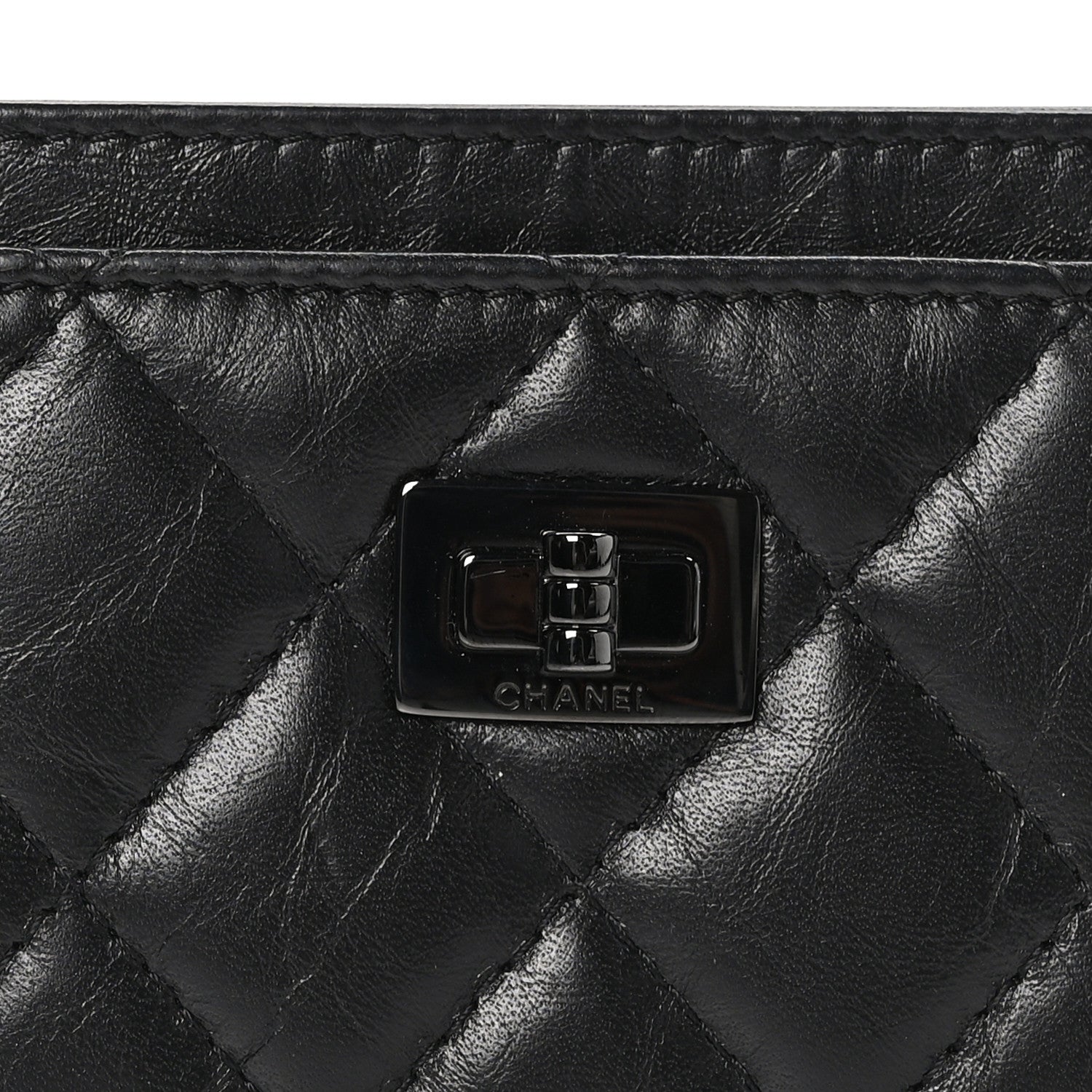 Chanel Aged Calfskin Quilted Reissue Card Holder So Black 9 of 9