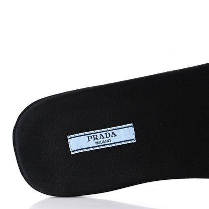 Prada Satin Travel Slide Sandals M 37.5 38.5 Black 6 of 8