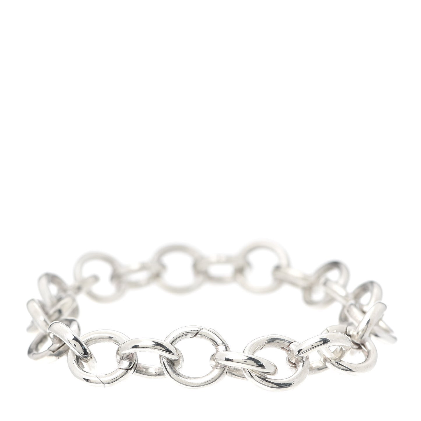 Sterling Silver Oval Clasping Link Bracelet