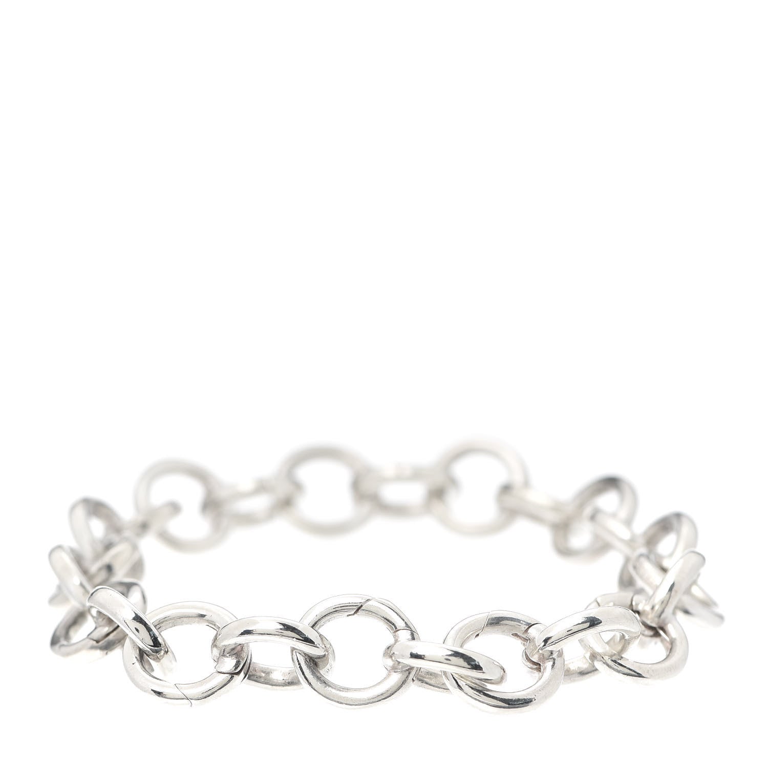 Tiffany Sterling Silver Oval Clasping Link Bracelet 3 of 4