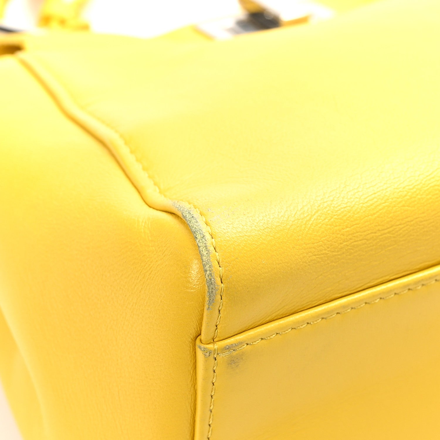 Fendi Nappa Mini Peekaboo Iconic Satchel Limone 9 of 12