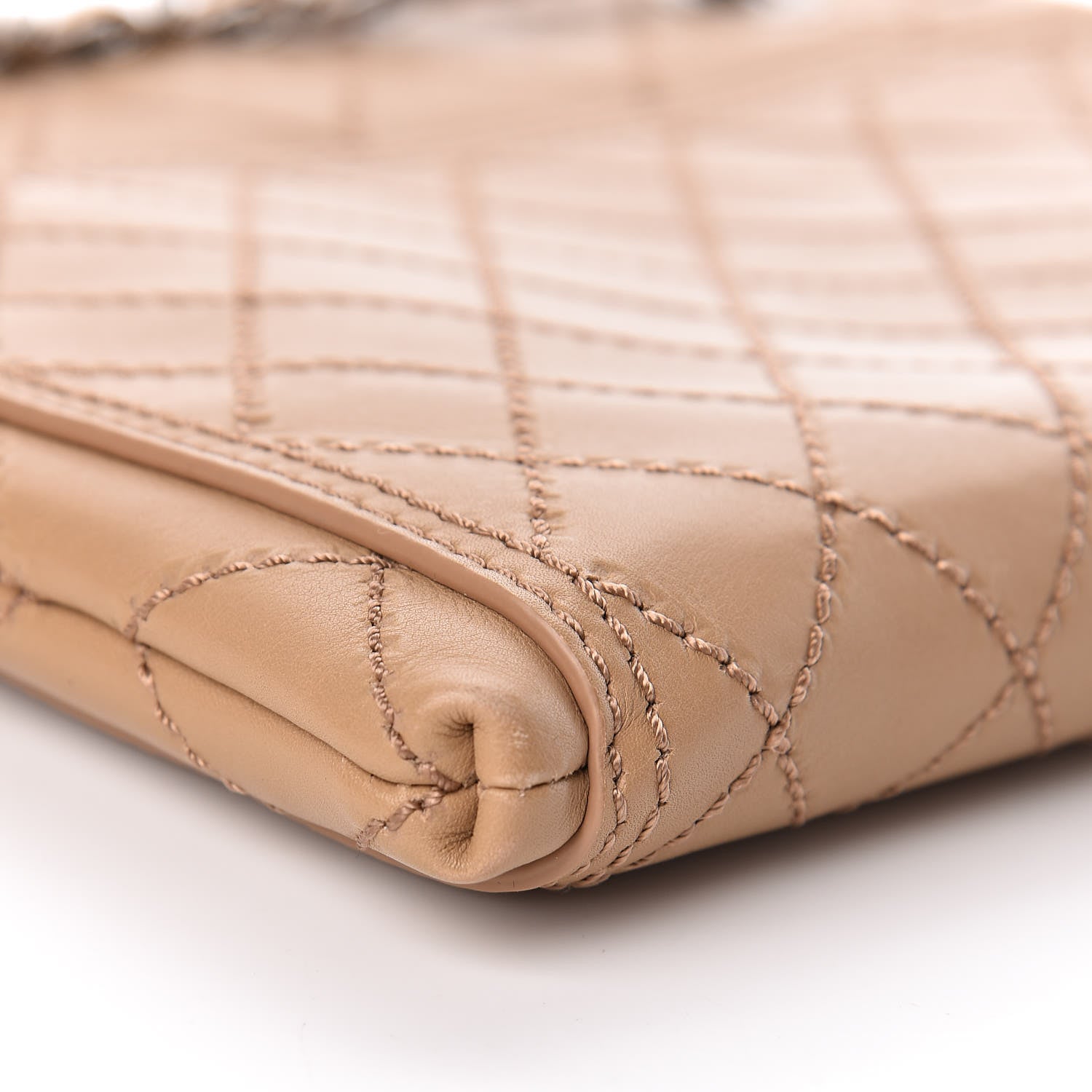 Chanel Calfskin Wild Stitch Small Shopping Tote Beige 8 of 11