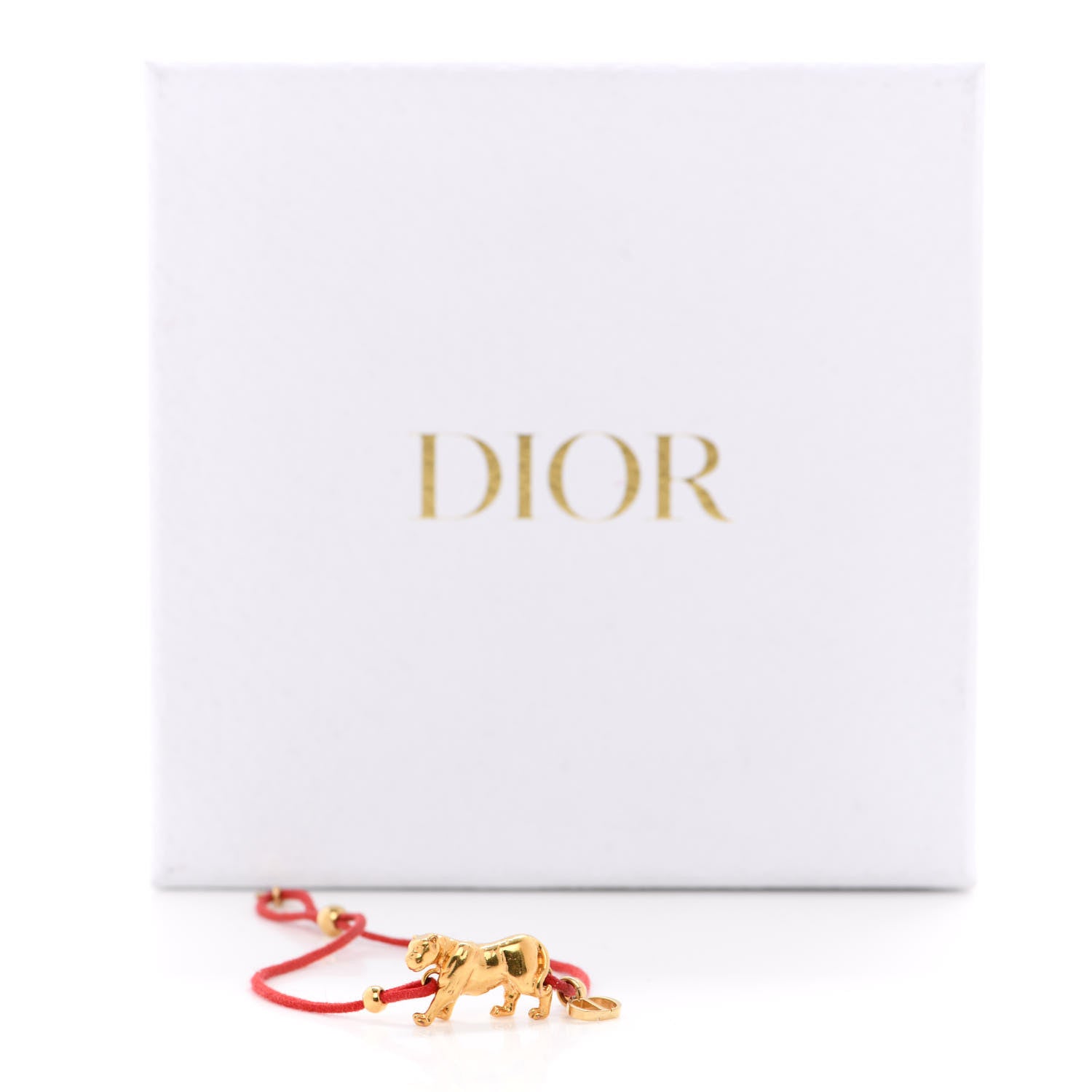Christian Dior Cotton Tiger Diorelita Bracelet Red 5 of 5