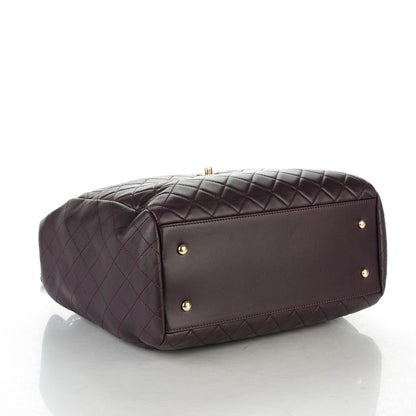 Chanel Lambskin Quilted Large Drawstring Shoulder Bag Dark Purple 4 of 7