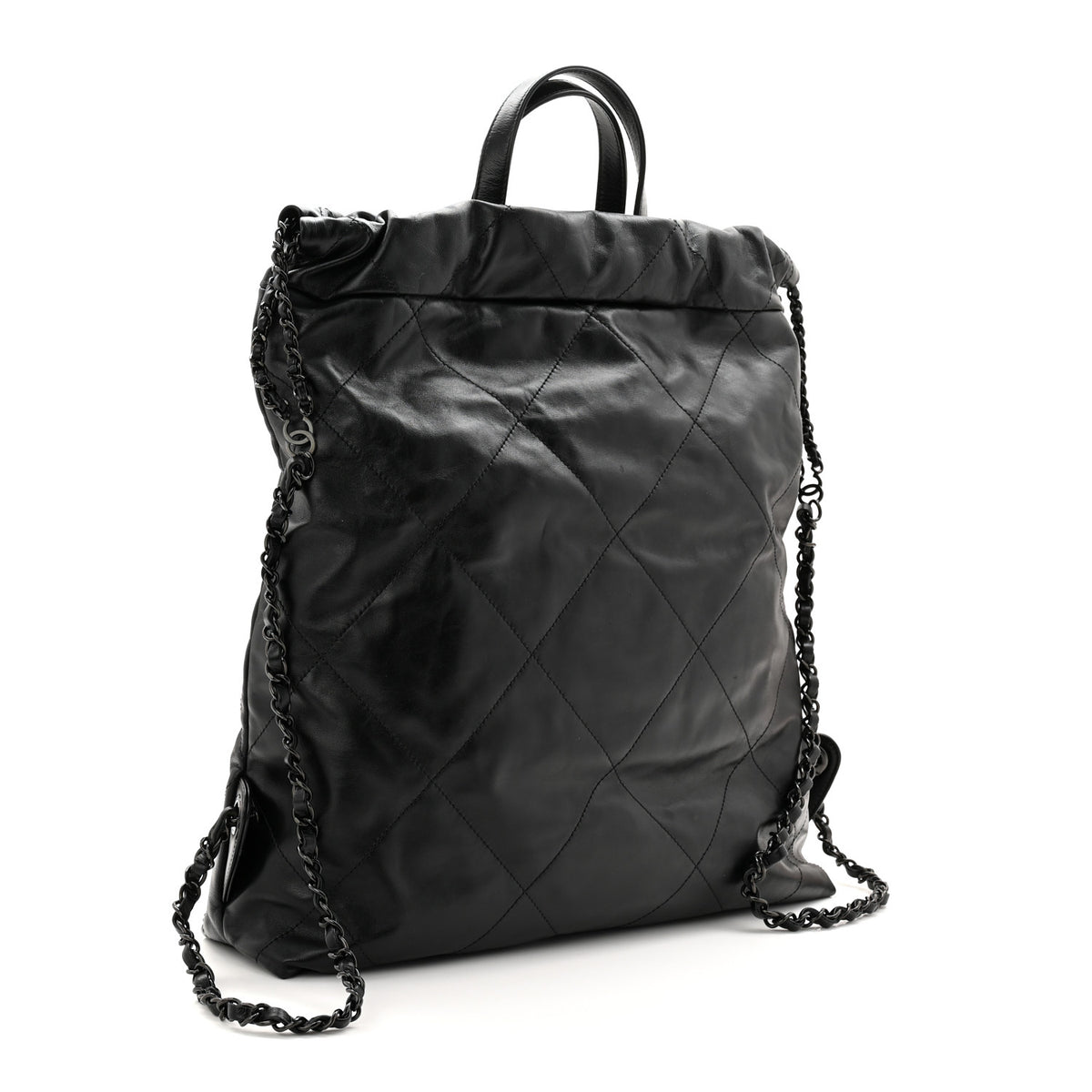 Chanel Shiny Calfskin Quilted Chanel 22 Backpack So Black 6 of 21