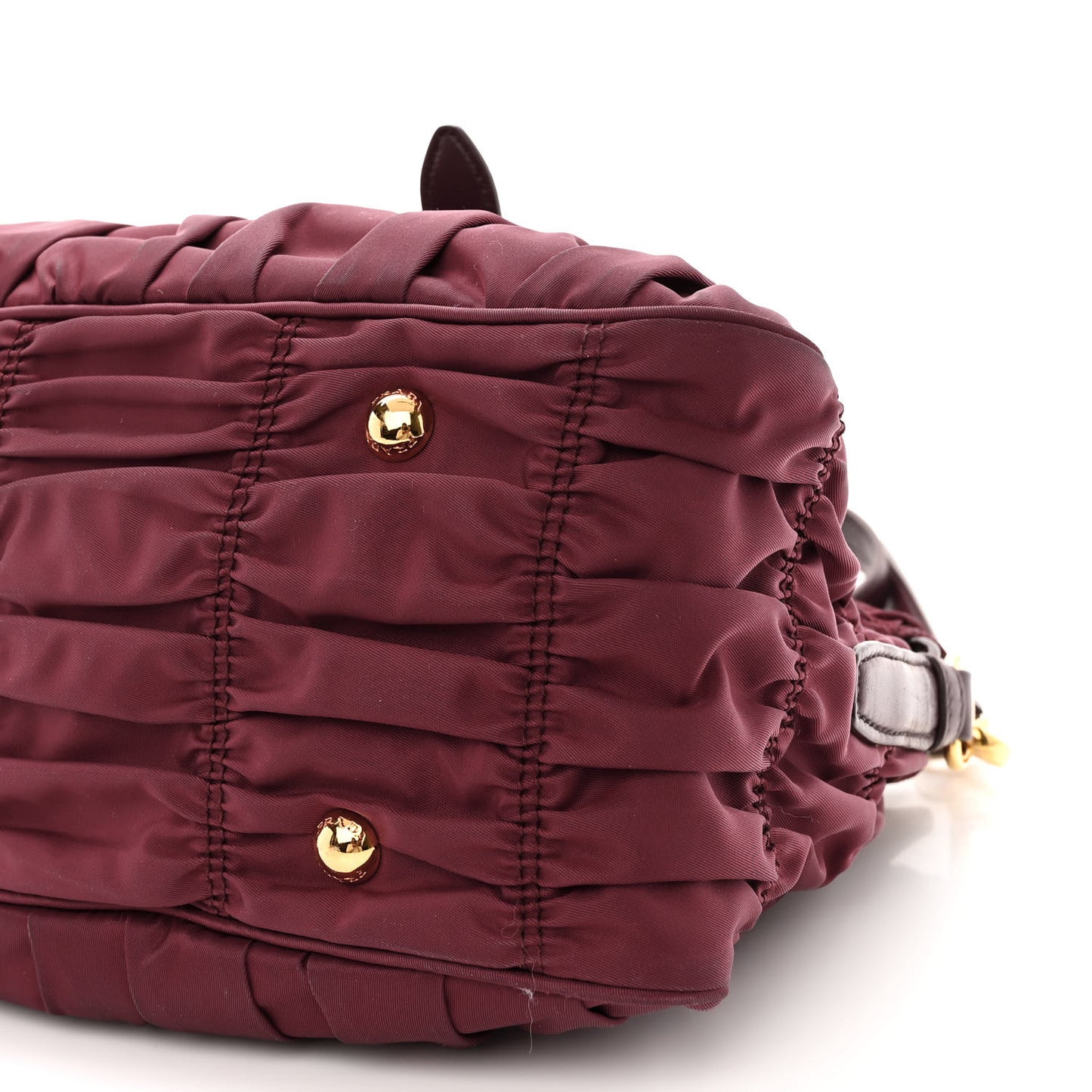 Tessuto Nylon Nappa Gaufre Shopping Satchel Granato