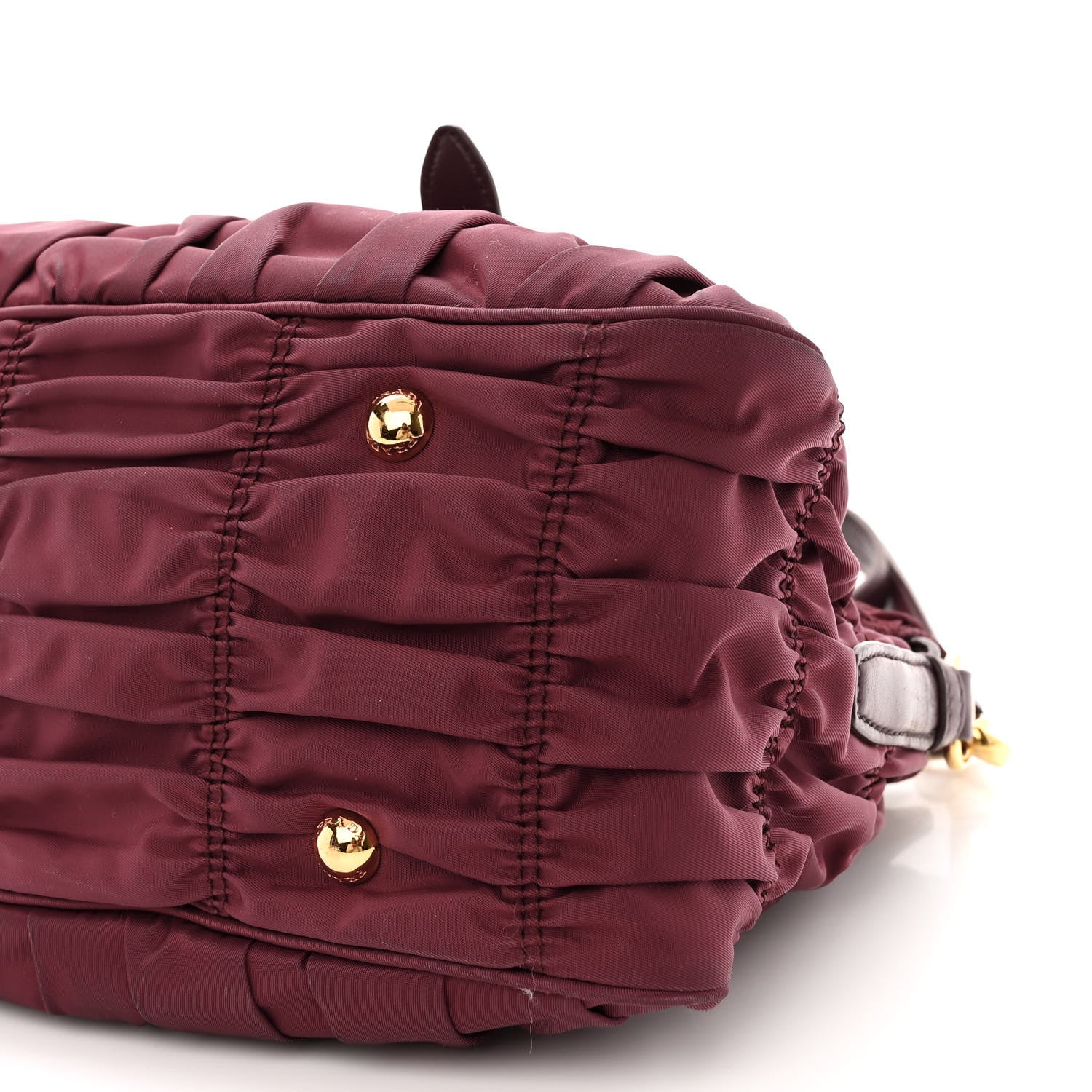 Prada Tessuto Nylon Nappa Gaufre Shopping Satchel Granato 12 of 14