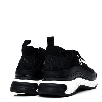 Chanel Velvet Calfskin Mixed Fibers CC Sneakers 38 Black 3 of 10