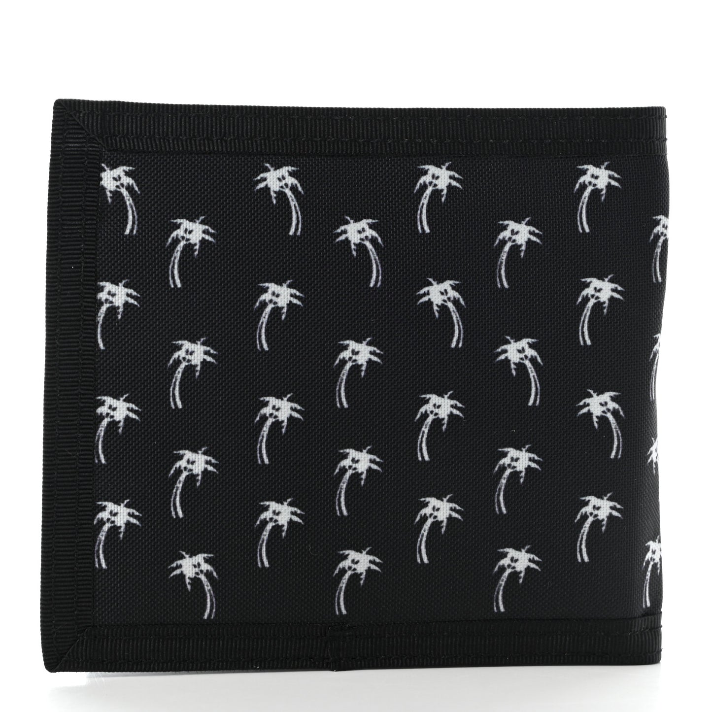 Nylon Palm Tree Print Buffalo Compact Wallet Black