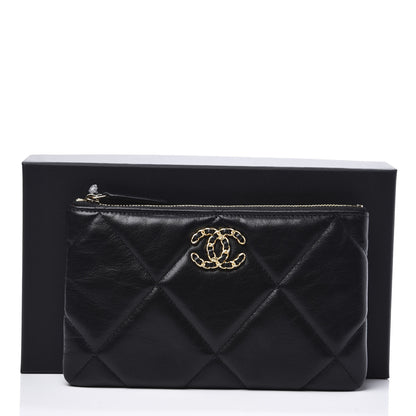 Chanel Goatskin Quilted 19 Cosmetic Case Black 11 of 11