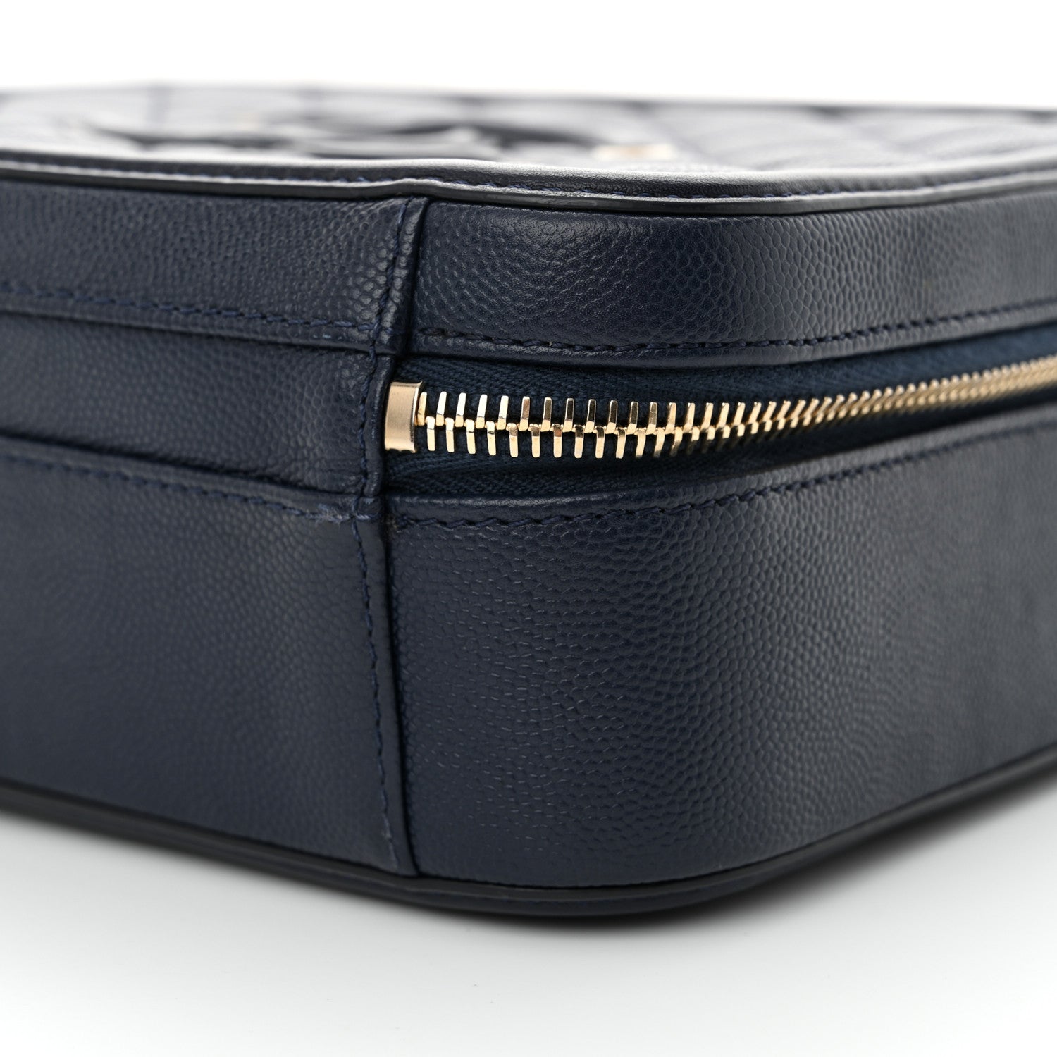 Chanel Caviar Quilted Medium CC Filigree Vanity Case Navy 10 of 12