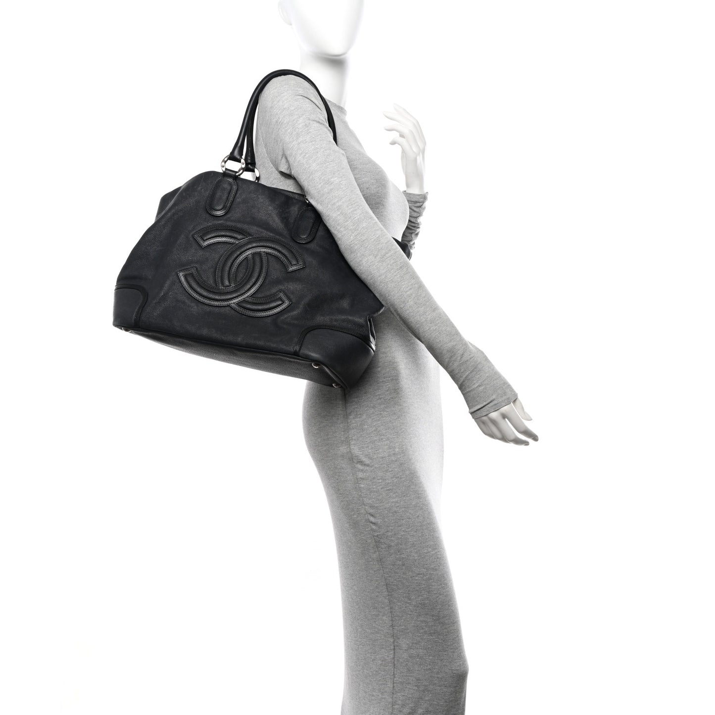 Washed Calfskin Tote Black