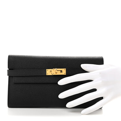 Hermes Epsom Kelly Longue Wallet Black 2 of 8