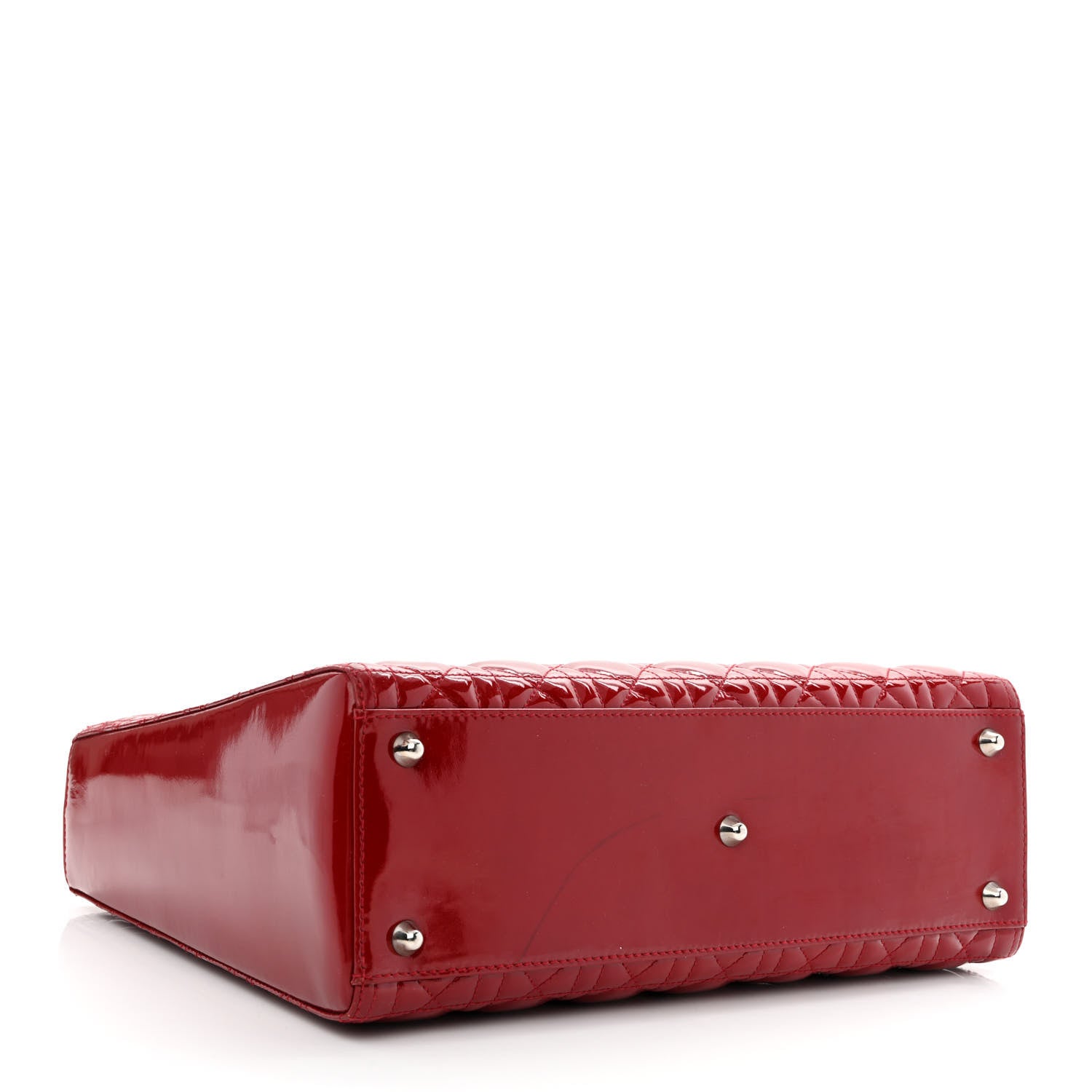 Christian Dior Patent Cannage Large Lady Dior Red 4 of 13