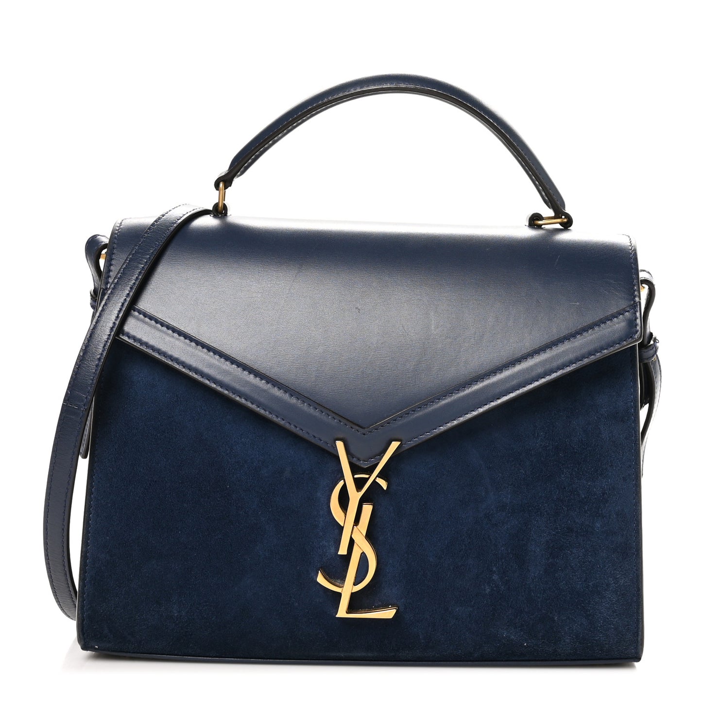 Kid Scamosciato Smooth Calfskin Medium Classic Monogram Cassandra Top Handle Marine Rouge Legion