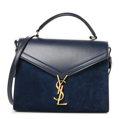 Saint Laurent Kid Scamosciato Smooth Calfskin Medium Classic Monogram Cassandra Top Handle Marine Rouge Legion 1 of 12