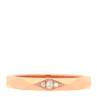 Boucheron 18K Pink Gold Diamond Facette Wedding Band Ring 49 4.75 1 of 4