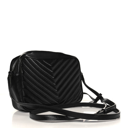 Saint Laurent Calfskin Matelasse Monogram Monochrome Lou Camera Bag Black 3 of 9