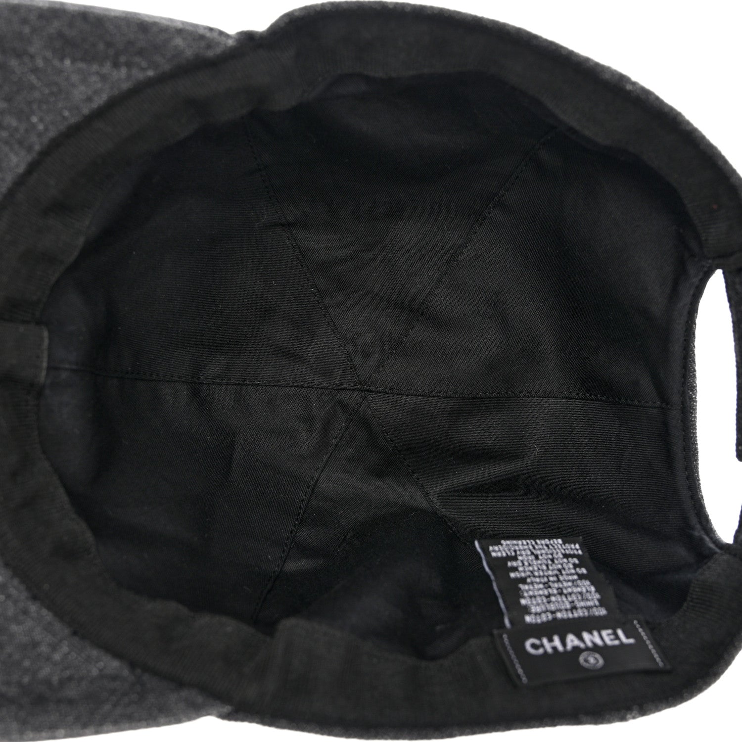 Chanel Cotton Sequin CC Cap Hat Black 7 of 8