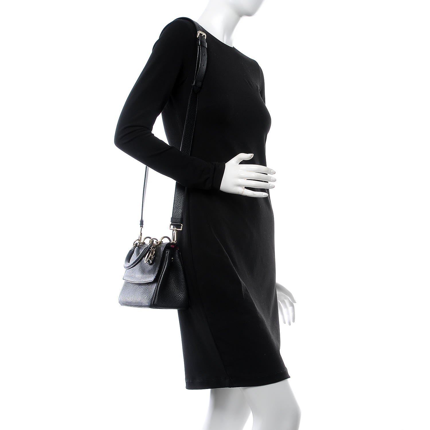 Christian Dior Bullcalf Mini Be Dior Flap Black Fraise 2 of 10