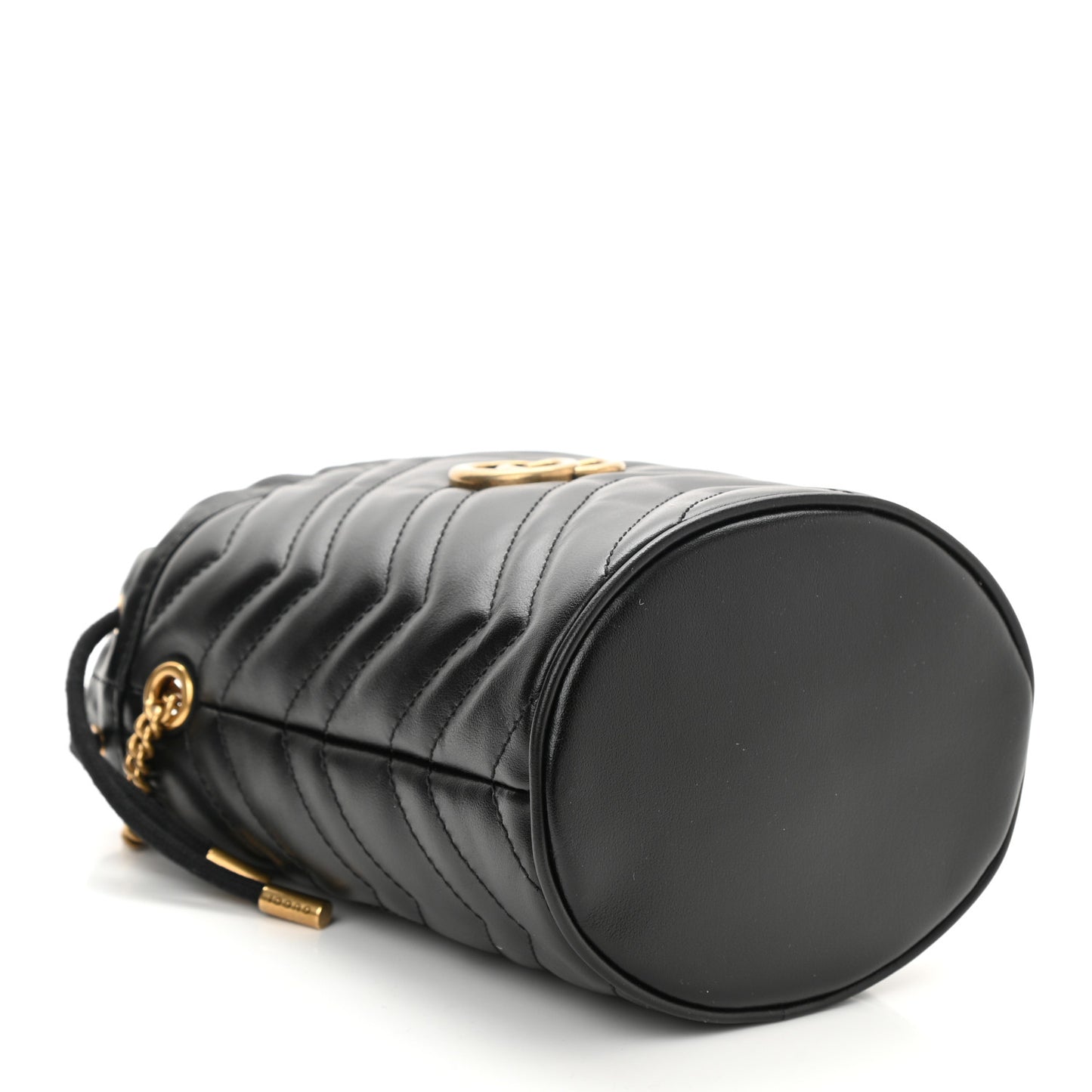 Calfskin Matelasse Mini GG Marmont 2.0 Bucket Bag Black