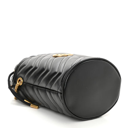 Gucci Calfskin Matelasse Mini GG Marmont 2.0 Bucket Bag Black 4 of 8