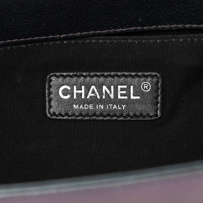 Chanel Iridescent Goatskin Quilted Medium Boy Flap Purple 6 of 10
