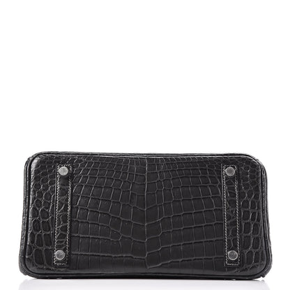 Hermes Matte Niloticus Crocodile Birkin 25 Graphite 6 of 33