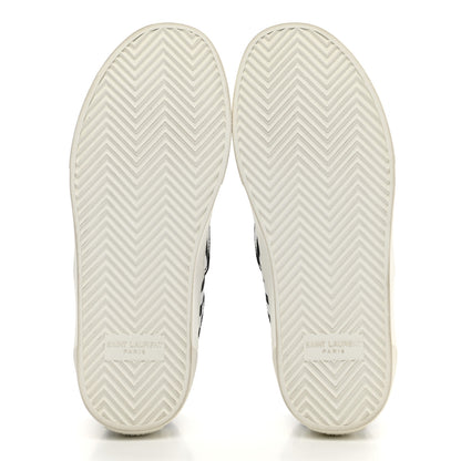 Saint Laurent Canvas Striped Venice Low Top Sneakers 36.5 Black White 5 of 12