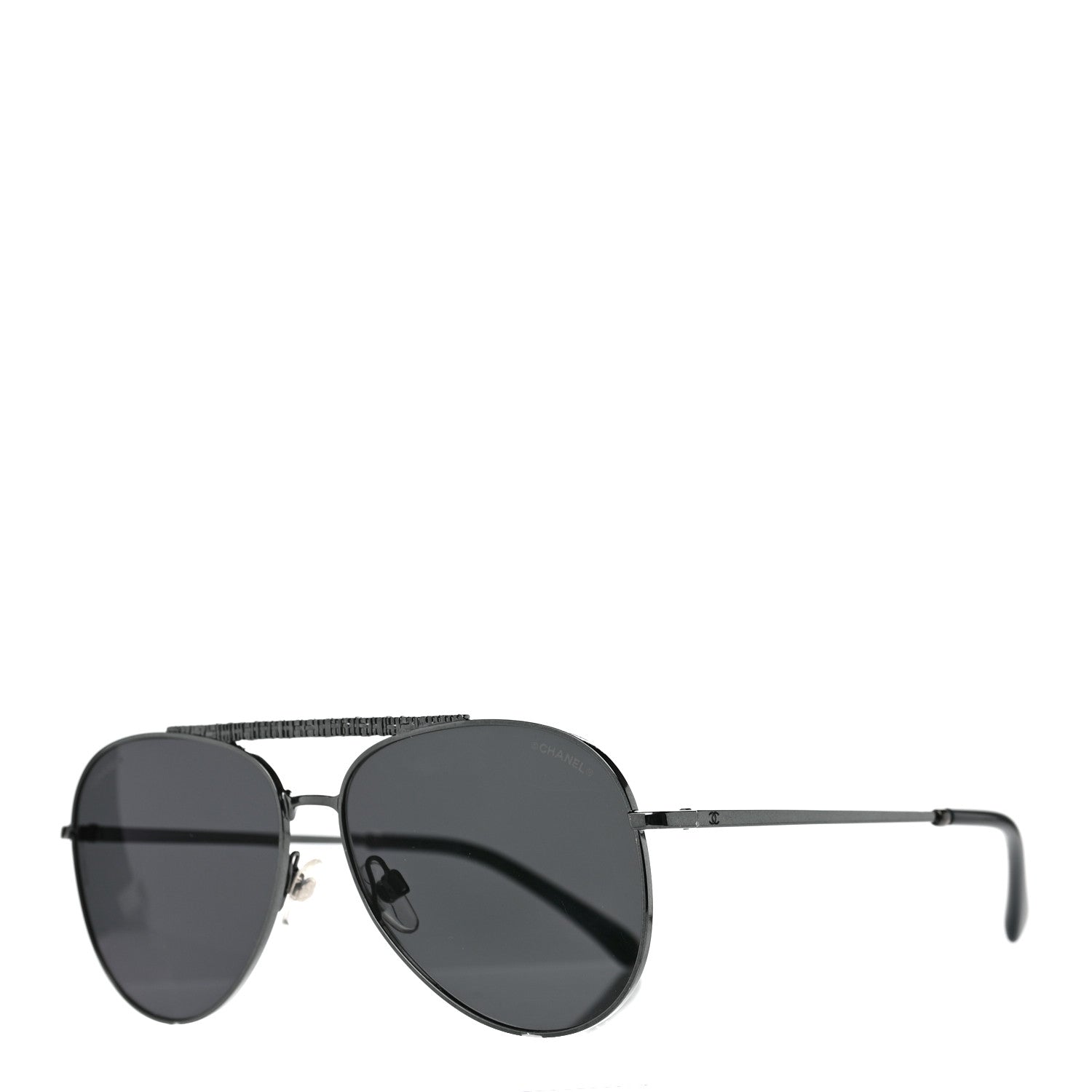 Chanel Metal Pilot Aviator Sunglasses 4231 Black 1 of 8