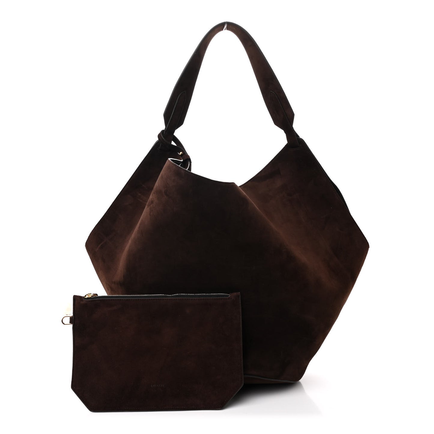 Suede Calfskin Medium Lotus Tote Coffee