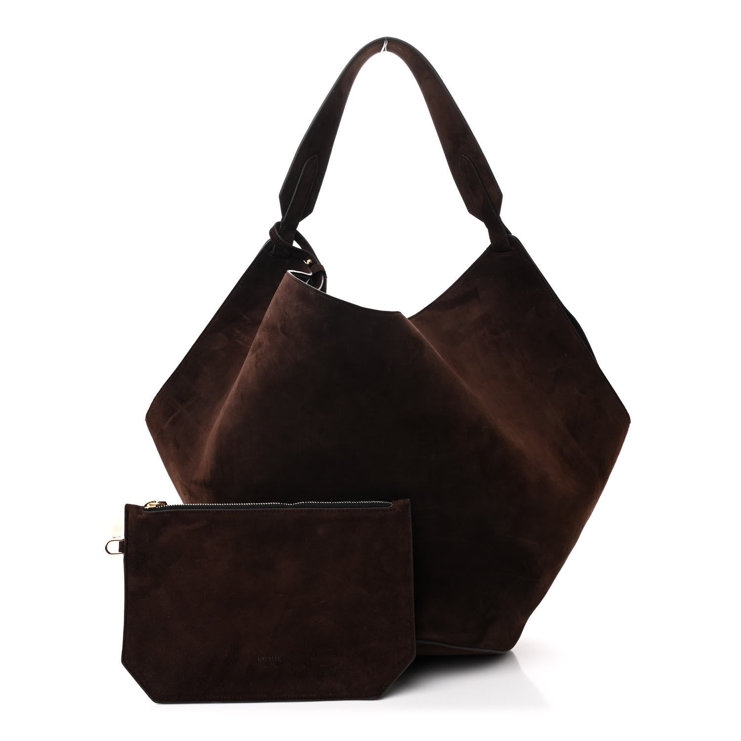 Khaite Suede Calfskin Medium Lotus Tote Coffee 3 of 11