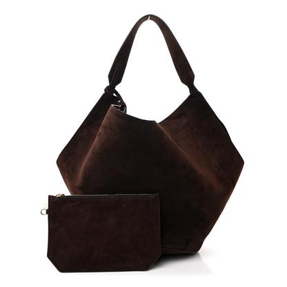 Khaite Suede Calfskin Medium Lotus Tote Coffee 3 of 11