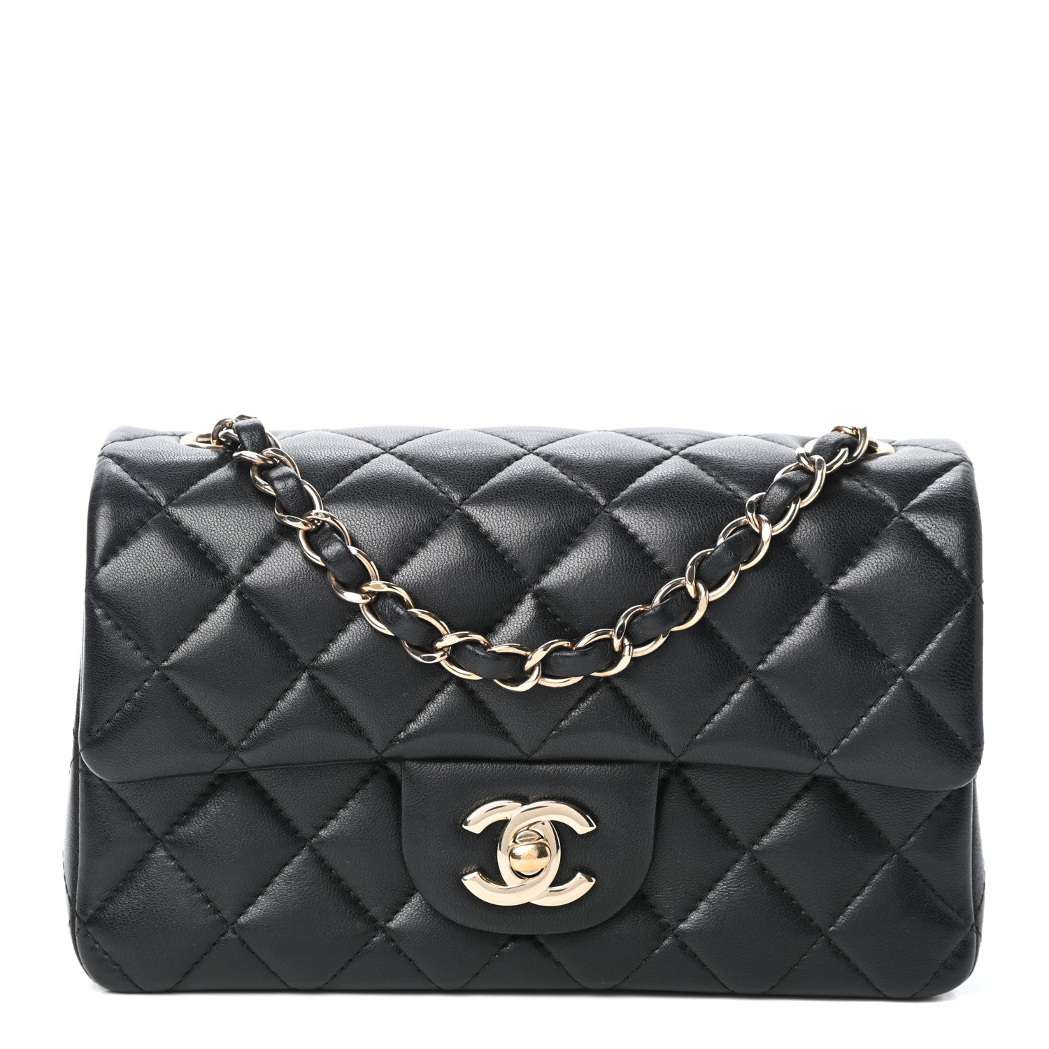 Chanel Lambskin Quilted Mini Rectangular Flap Black 1 of 10