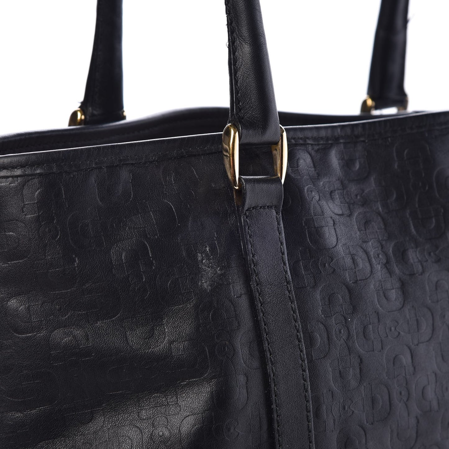 Calfskin Horsebit Embossed Joy Tote Black