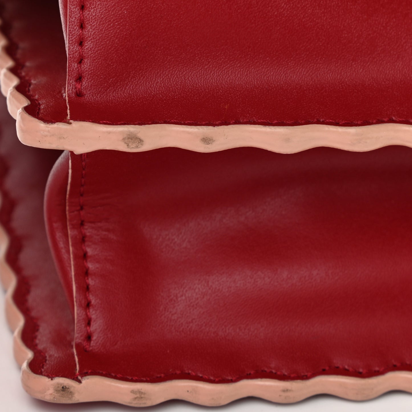 Vitello Liberty Scalloped Studded Kan I Shoulder Bag Fragola