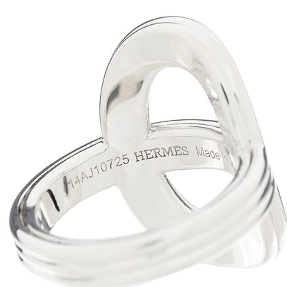 Hermes Sterling Silver Vertical Chaine d'Ancre 24 Ring 52 6 3 of 11