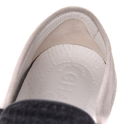 Chanel Suede Calfskin Tweed Sneakers 36.5 Black White 9 of 9