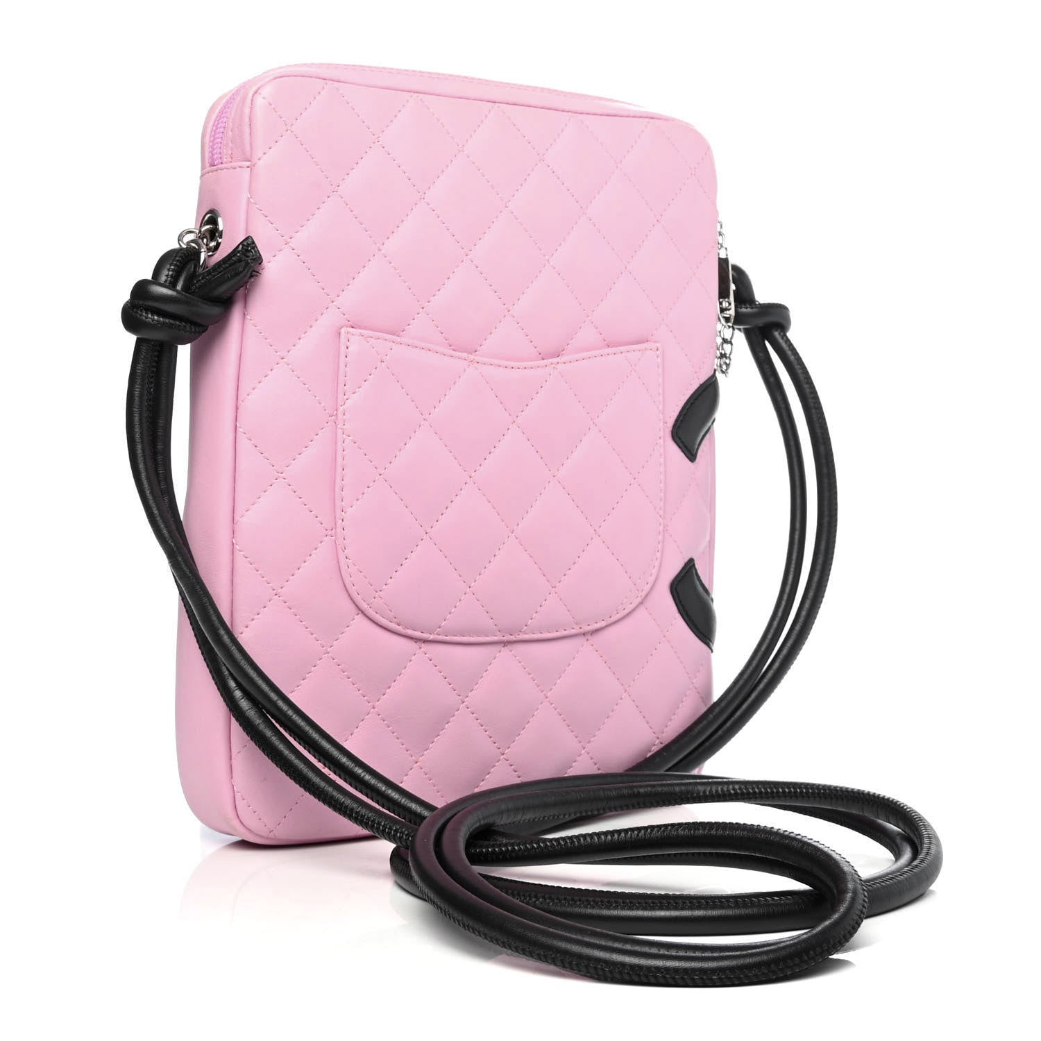 Chanel Calfskin Quilted Medium Cambon Messenger Pink Black 2 of 4