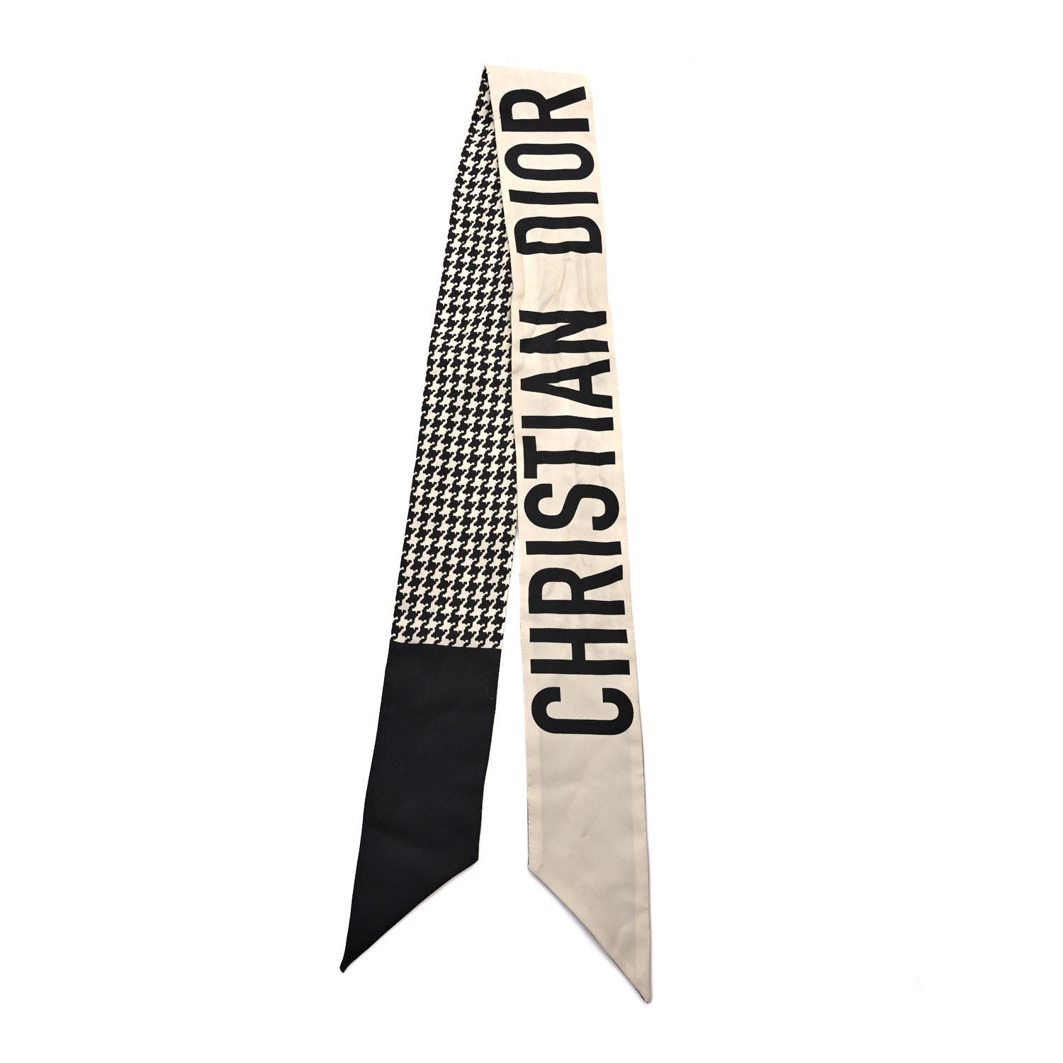 Christian Dior Silk 30 Montaigne Mitzah Scarf Black White 2 of 3