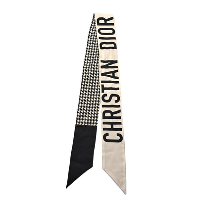 Christian Dior Silk 30 Montaigne Mitzah Scarf Black White 2 of 3