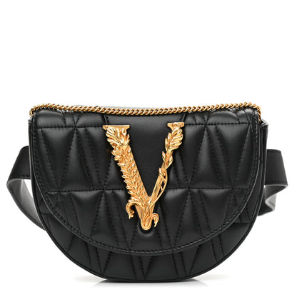Versace Nappa Quilted Virtus Belt Bag Black 1 of 8