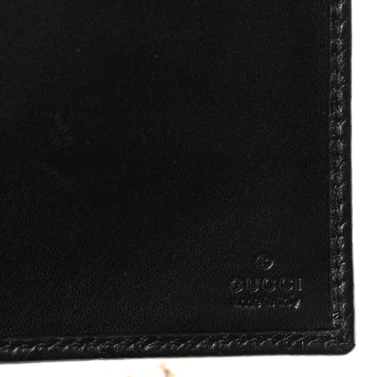 Guccissima Margaux Calfskin Metal Bar Chain Wallet Black